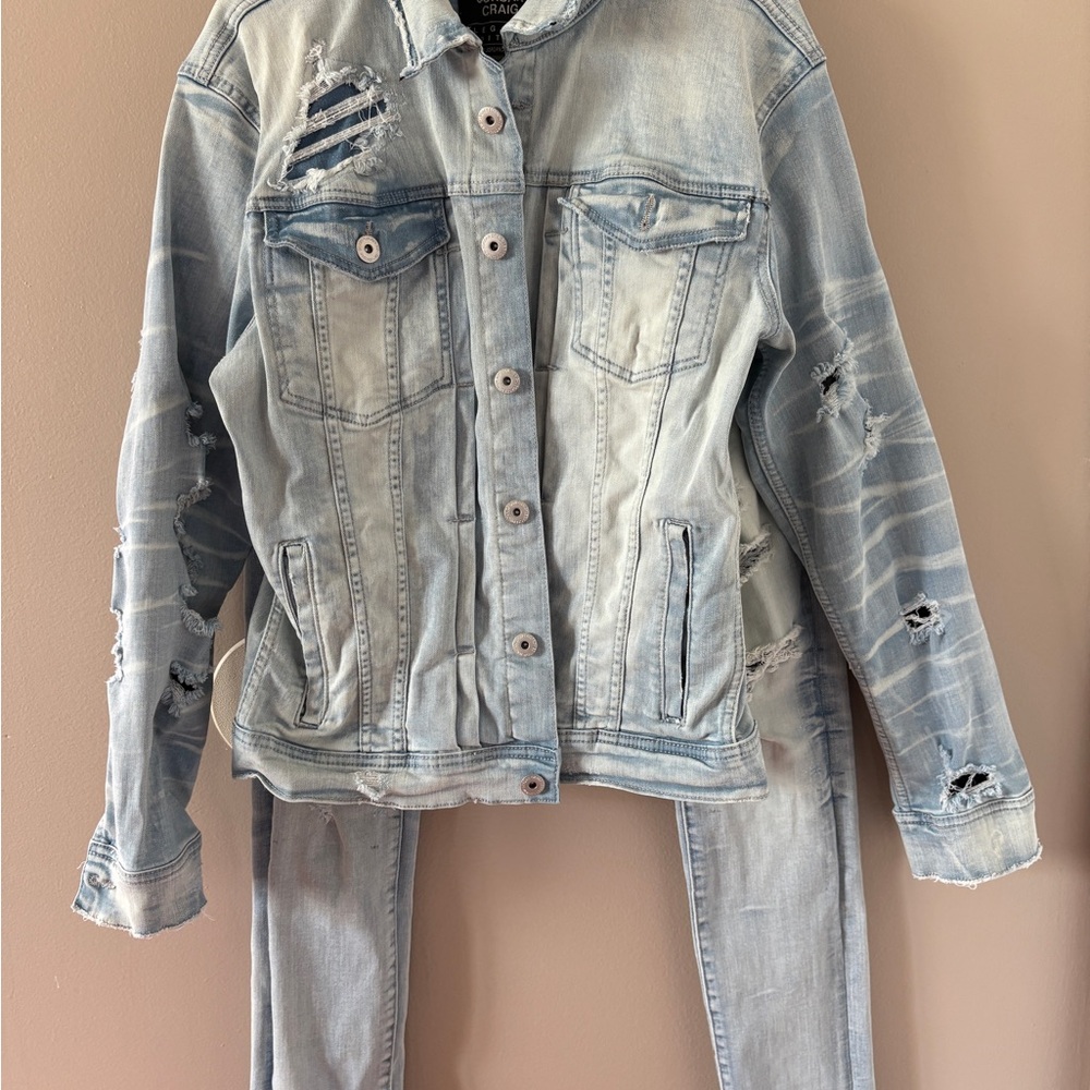 Jordan Craig Light Blue Skinny Jacket & Jeans